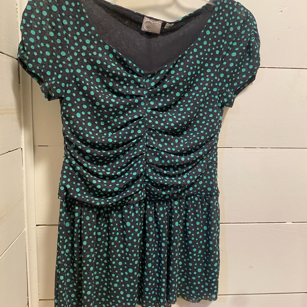 Anthropologie Polka Dot Ruched Women's Top